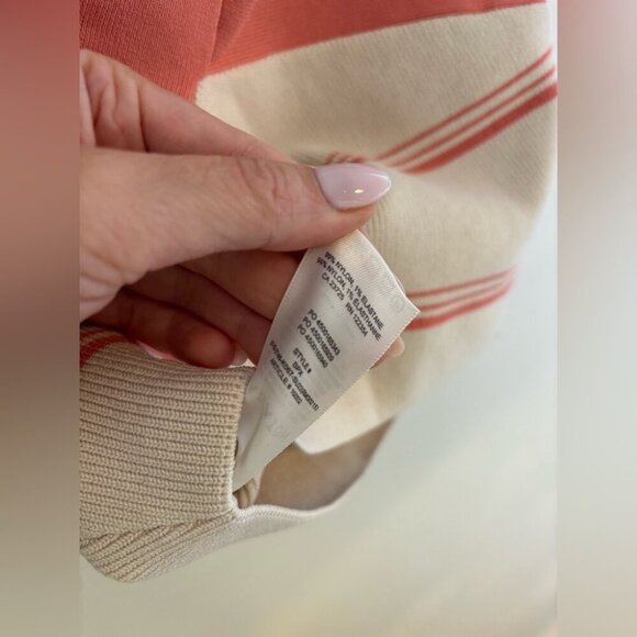 Aritzia Babaton Stripe Sculpt Knit Criss Cross Crop Top NWOT - Picture 7 of 7